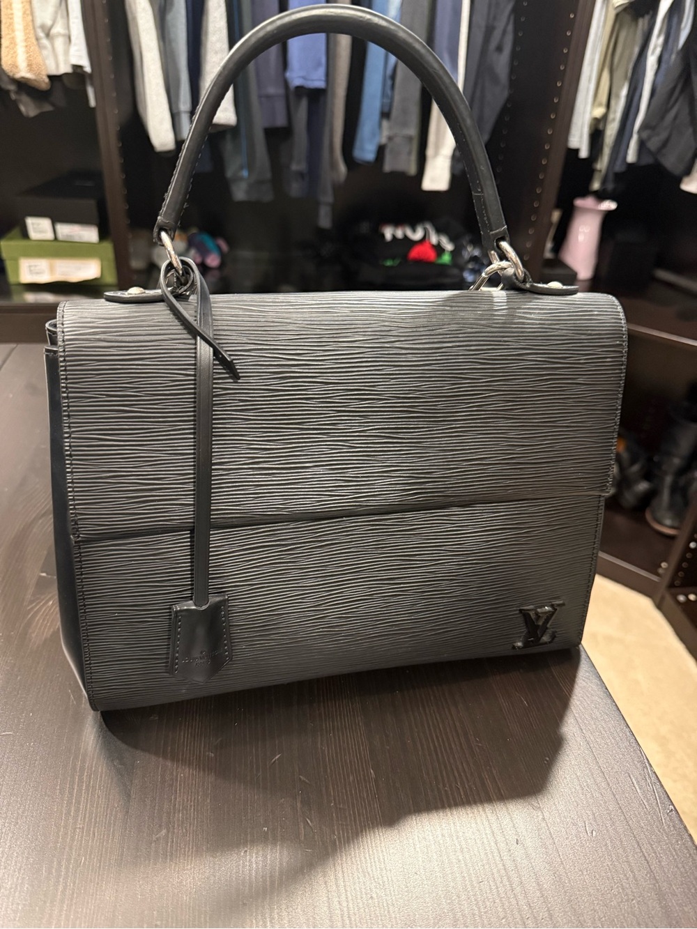 Louis Vuitton Black Textured Epi Leather Top-Handle Satchel